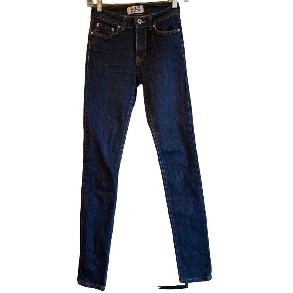 Naked & Famous Denim Jeans Womens 25 Skinny 11 Ounce Stretch Selvedge Japanese